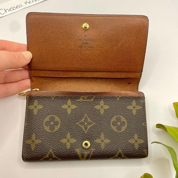 Louis Vuitton Tresor Monogram Wallet Vintage Porte Monnaie Brown Canvas - Picture 8 of 13